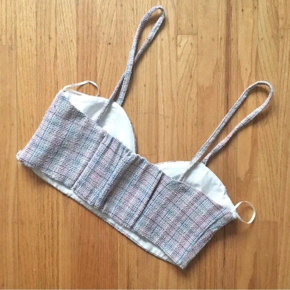 cutest tweed Zara crop bustier S - Picture 2 of 2